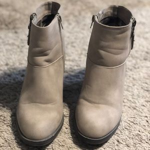 Taupe booties. Size 8.
